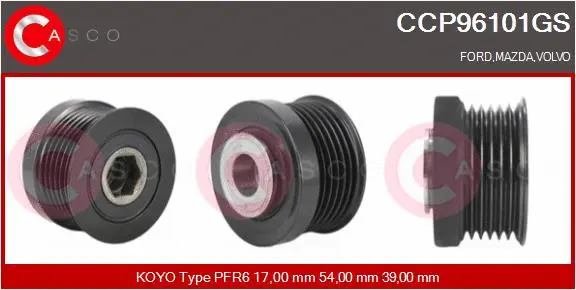 Belt Pulley, alternator (CCP96101GS)
