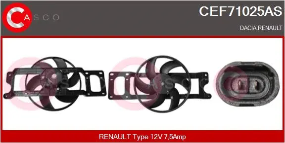 Electric Motor, radiator fan (CEF71025AS)