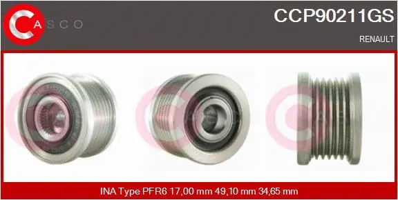 Belt Pulley, alternator (CCP90211GS)