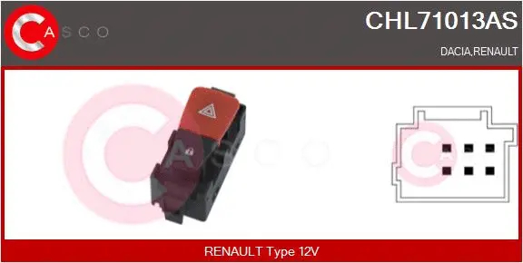 Hazard Warning Light Switch (CHL71013AS)