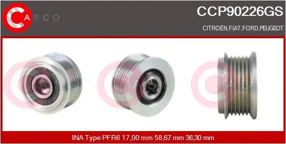 Belt Pulley, alternator (CCP90226GS)