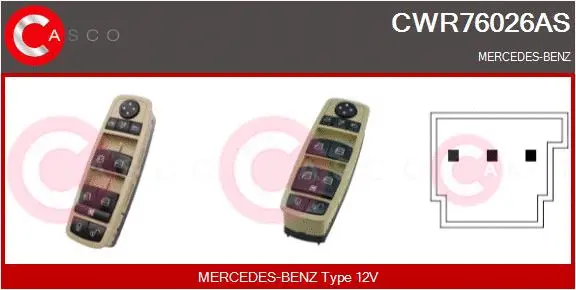 Switch, window regulator (CWR76026AS)