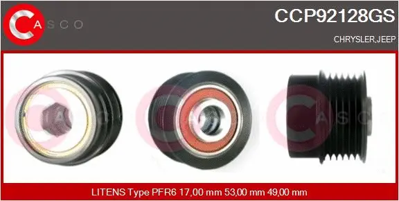 Belt Pulley, alternator (CCP92128GS)