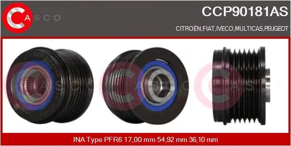 Belt Pulley, alternator (CCP90181AS)