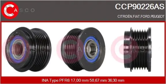 Belt Pulley, alternator (CCP90226AS)
