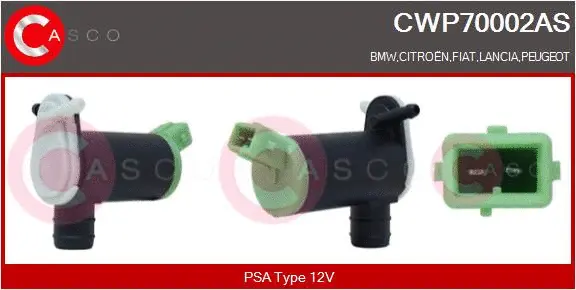 Washer Fluid Pump, window cleaning (CWP70002AS)