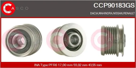 Belt Pulley, alternator (CCP90183GS)