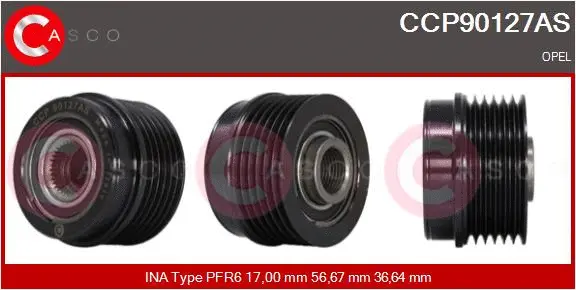 Belt Pulley, alternator (CCP90127AS)