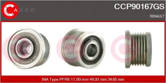 Belt Pulley, alternator (CCP90167GS)