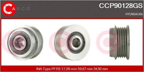 Belt Pulley, alternator (CCP90128GS)