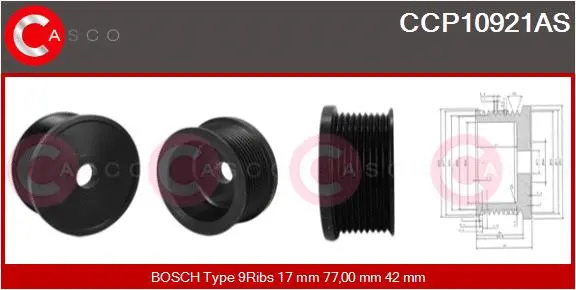 Belt Pulley, alternator (CCP10921AS)