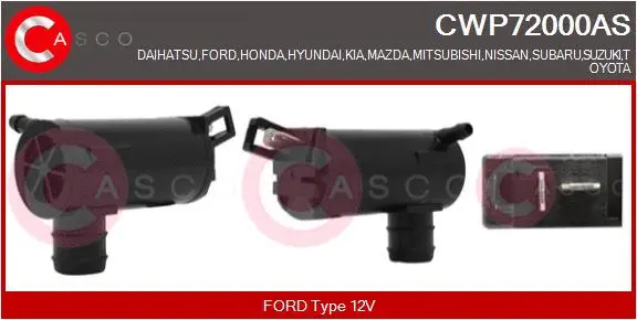 Washer Fluid Pump, window cleaning (CWP72000AS)