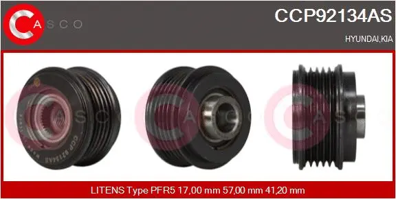 Belt Pulley, alternator (CCP92134AS)