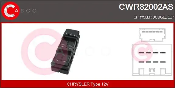 Switch, window regulator (CWR82002AS)