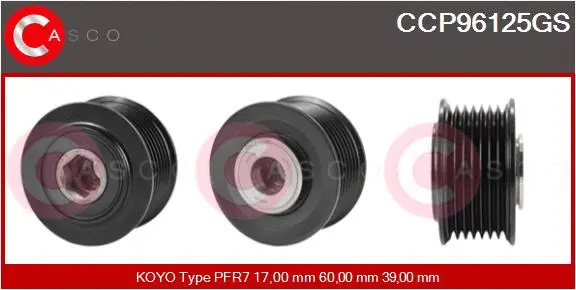 Belt Pulley, alternator (CCP96125GS)