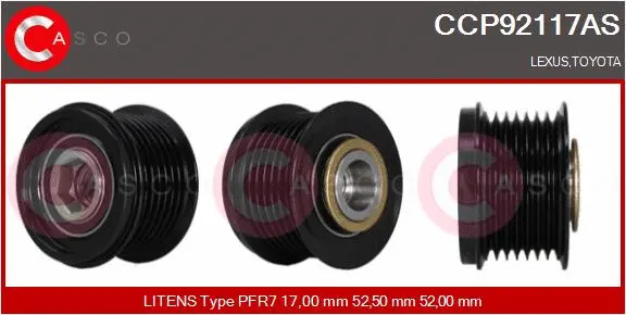 Belt Pulley, alternator (CCP92117AS)