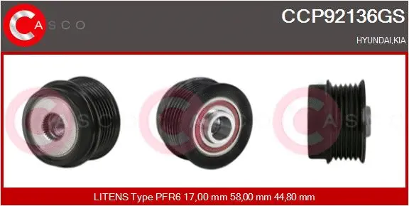 Belt Pulley, alternator (CCP92136GS)