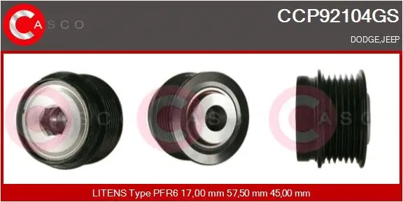 Belt Pulley, alternator (CCP92104GS)