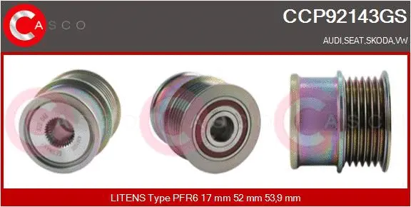 Belt Pulley, alternator (CCP92143GS)