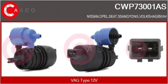 Washer Fluid Pump, window cleaning (CWP73001AS)