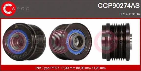 Belt Pulley, alternator (CCP90274AS)