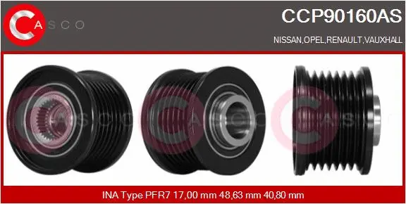 Belt Pulley, alternator (CCP90160AS)