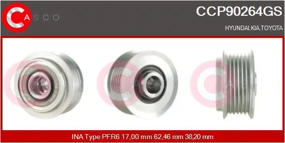 Belt Pulley, alternator (CCP90264GS)