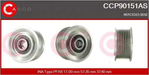 Belt Pulley, alternator (CCP90151AS)