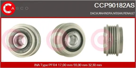 Belt Pulley, alternator (CCP90182AS)