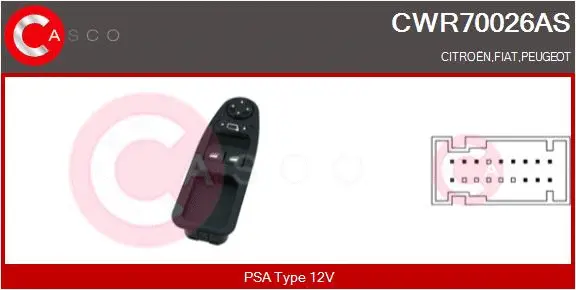 Switch, window regulator (CWR70026AS)