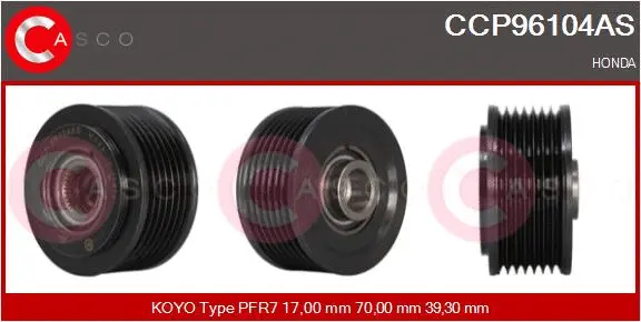 Belt Pulley, alternator (CCP96104AS)