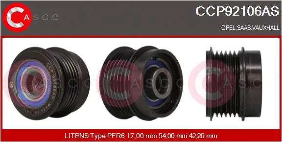 Belt Pulley, alternator (CCP92106AS)