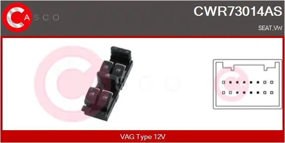 Switch, window regulator (CWR73014AS)