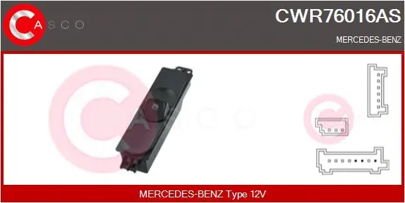 Switch, window regulator (CWR76016AS)
