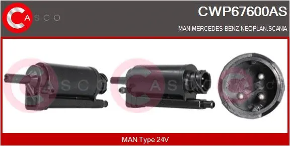 Washer Fluid Pump, window cleaning (CWP67600AS)