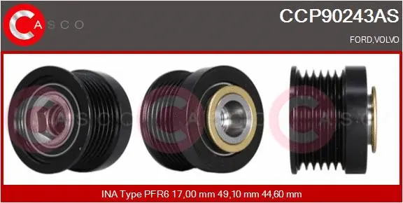 Belt Pulley, alternator (CCP90243AS)