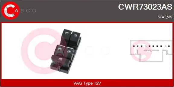 Switch, window regulator (CWR73023AS)