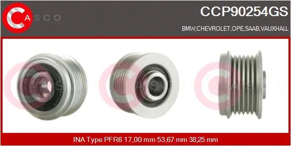 Belt Pulley, alternator (CCP90254GS)