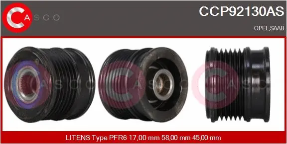 Belt Pulley, alternator (CCP92130AS)