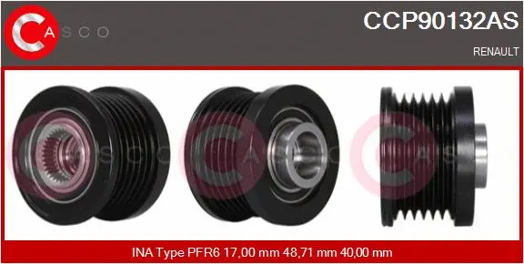 Belt Pulley, alternator (CCP90132AS)