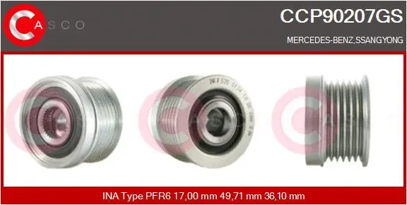Belt Pulley, alternator (CCP90207GS)