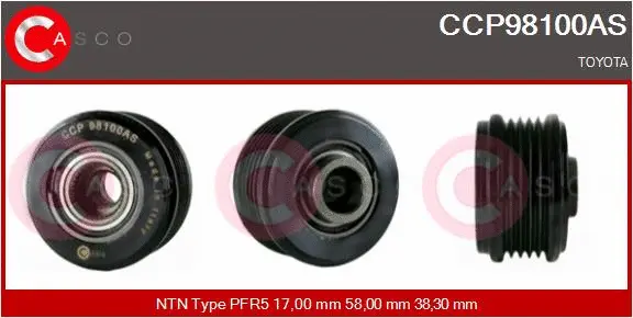 Belt Pulley, alternator (CCP98100AS)