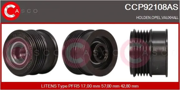 Belt Pulley, alternator (CCP92108AS)