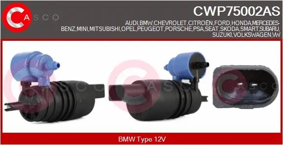 Washer Fluid Pump, window cleaning (CWP75002AS)