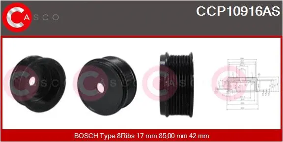Belt Pulley, alternator (CCP10916AS)