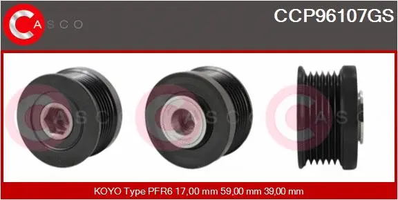 Belt Pulley, alternator (CCP96107GS)