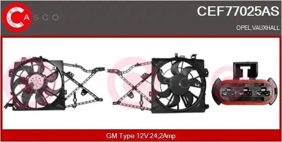 Electric Motor, radiator fan (CEF77025AS)