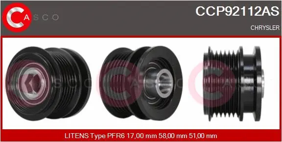 Belt Pulley, alternator (CCP92112AS)
