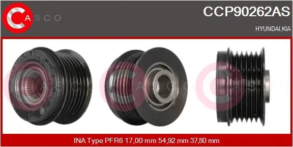 Belt Pulley, alternator (CCP90262AS)