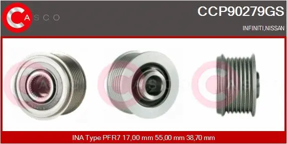 Belt Pulley, alternator (CCP90279GS)